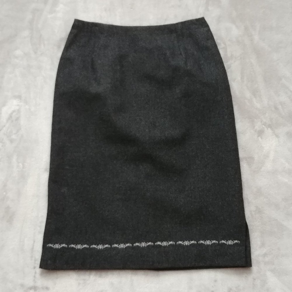 Charcoal Grey lined wool skirt